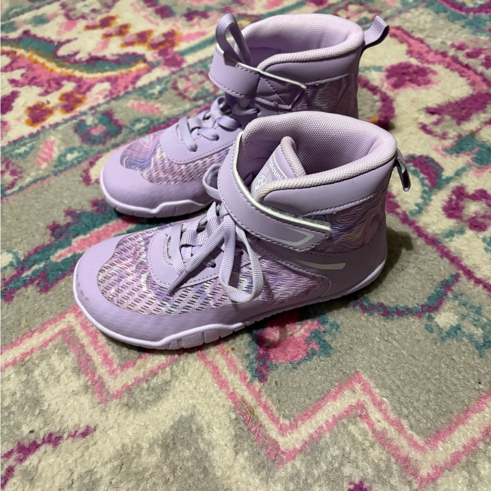 Kids Purple High-Top Wrestling Sneakers